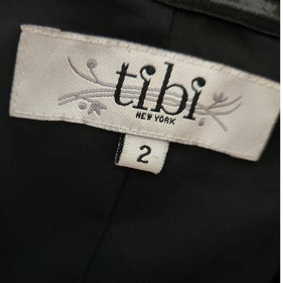 Tibi Asymmetrical One Shoulder Dress 3D Applique Motif - Picture 3 of 7